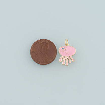 18K Gold Filled Fish Enamel Charm Pendant for Jewelry Making