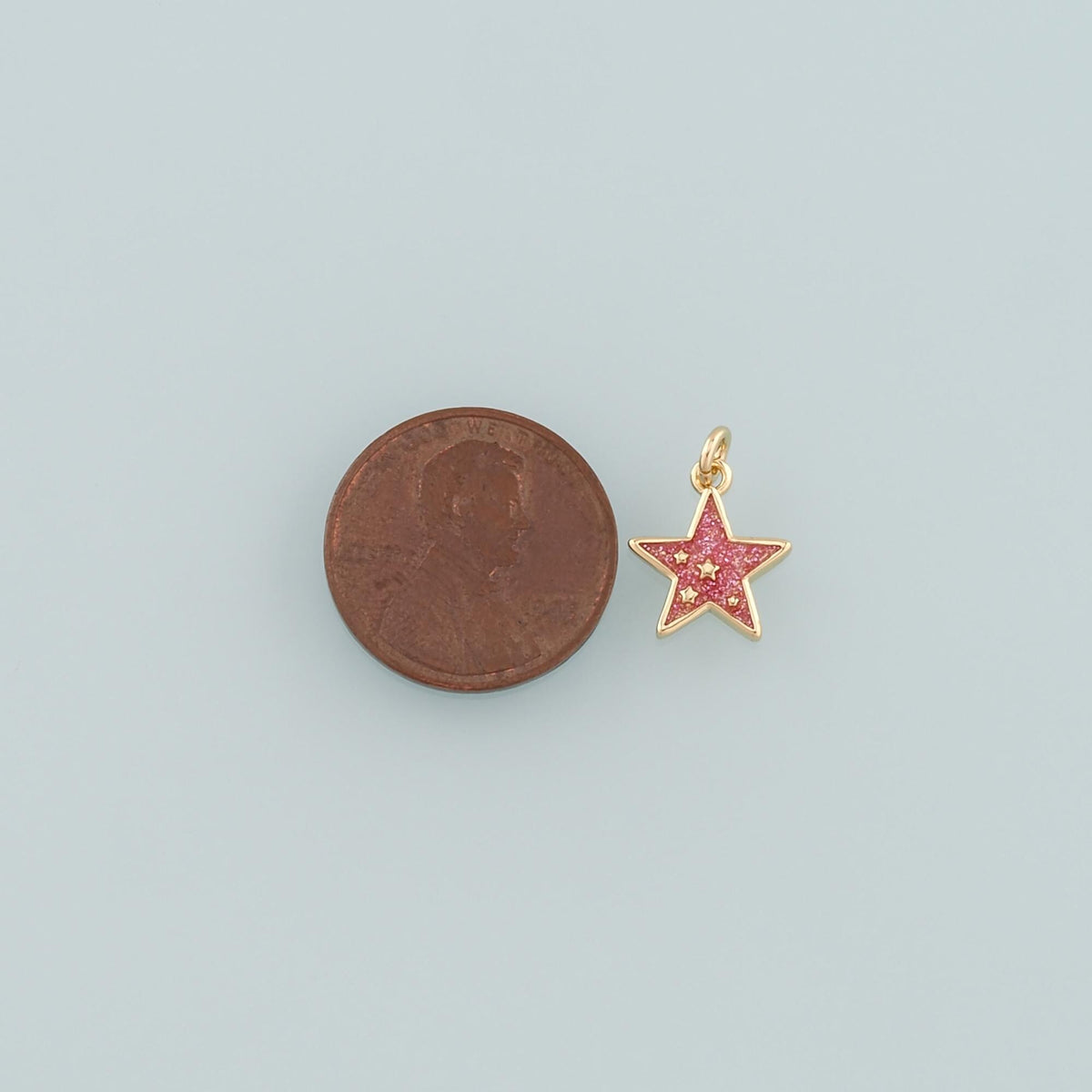 18K Gold Filled Star Pendant,Enamel Celestial Charm Bracelet Necklace for DIY Jewelry Making Supply