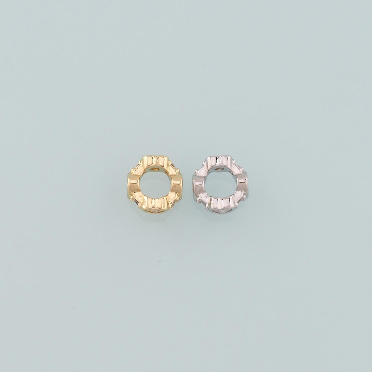 Gold Round Beads Charms,18K Gold Filled Round Flat Spacer beads Bracelet Necklace for DIY Jewelry Making Supply