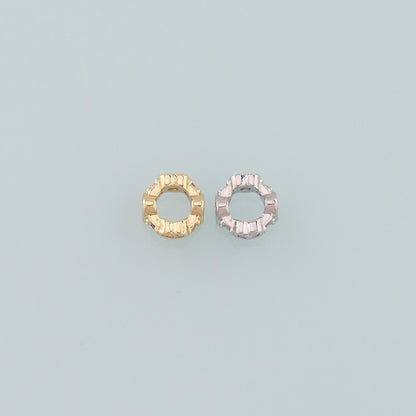 Gold Round Beads Charms,18K Gold Filled Round Flat Spacer beads Bracelet Necklace for DIY Jewelry Making Supply