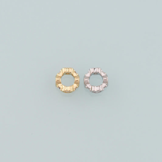 Gold Round Beads Charms,18K Gold Filled Round Flat Spacer beads Bracelet Necklace for DIY Jewelry Making Supply