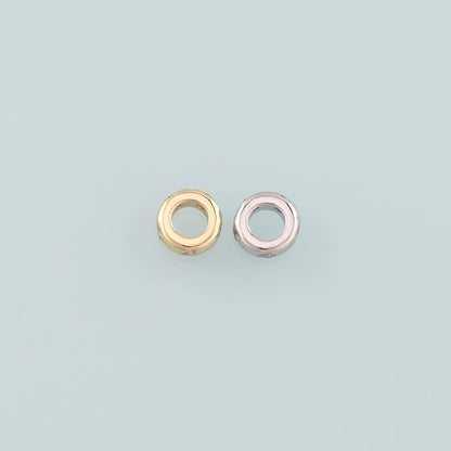 Gold Round Beads Charms,18K Gold Filled Round Flat Spacer beads Bracelet Necklace for DIY Jewelry Making Supply