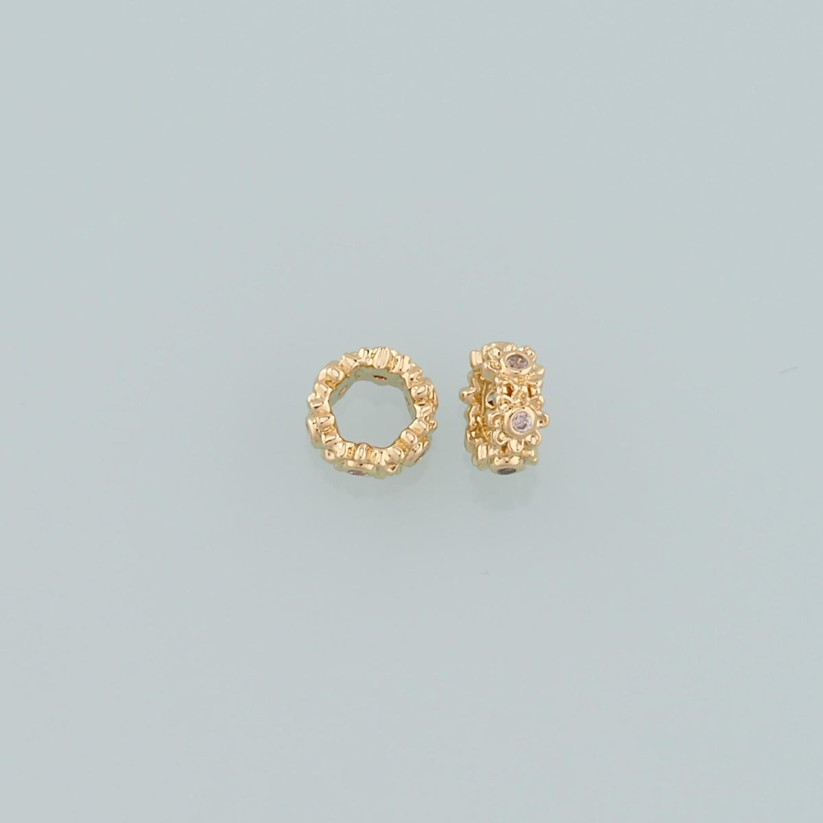 Gold Round Beads Charms,18K Gold Filled Round Flat Spacer beads Bracelet Necklace for DIY Jewelry Making Supply