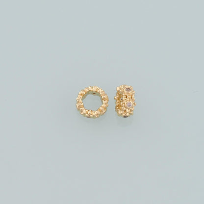 Gold Round Beads Charms,18K Gold Filled Round Flat Spacer beads Bracelet Necklace for DIY Jewelry Making Supply