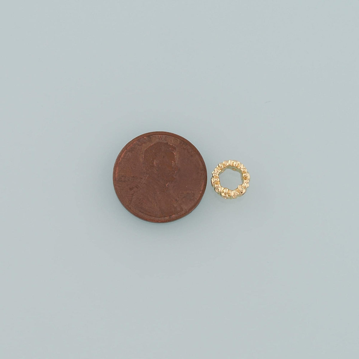 Gold Round Beads Charms,18K Gold Filled Round Flat Spacer beads Bracelet Necklace for DIY Jewelry Making Supply