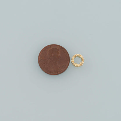 Gold Round Beads Charms,18K Gold Filled Round Flat Spacer beads Bracelet Necklace for DIY Jewelry Making Supply