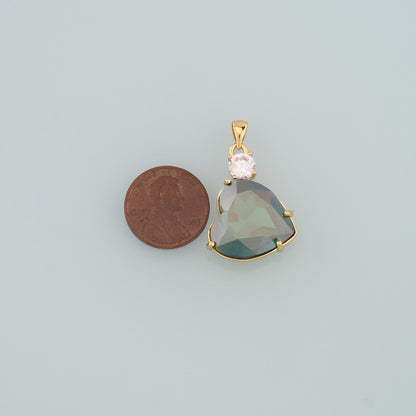 18K Gold Filled Crystal Heart Charm Pendant for Jewelry Making