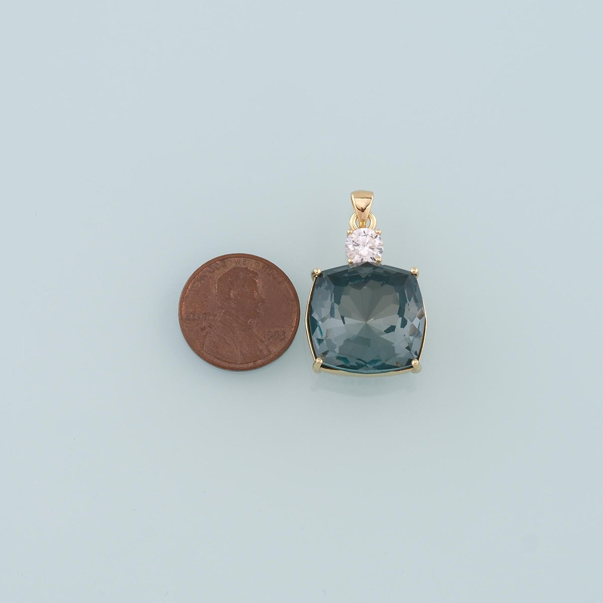 18K Gold Filled Crystal Square Charm Pendant for Jewelry Making
