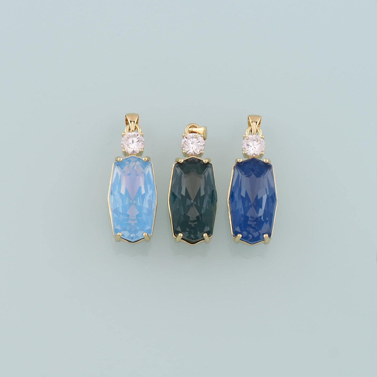 18K Gold Filled Crystal Charm Pendant for Jewelry Making