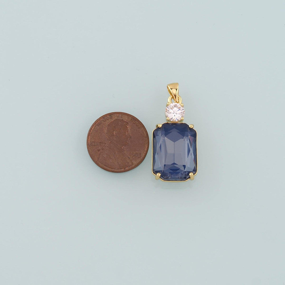 18K Gold Filled Crystal Charm Pendant for Jewelry Making