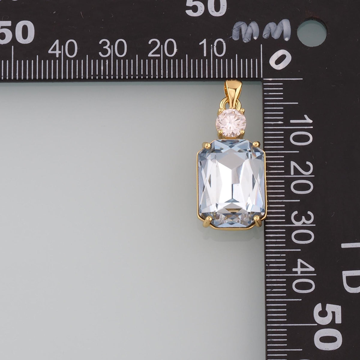 18K Gold Filled Crystal Charm Pendant for Jewelry Making