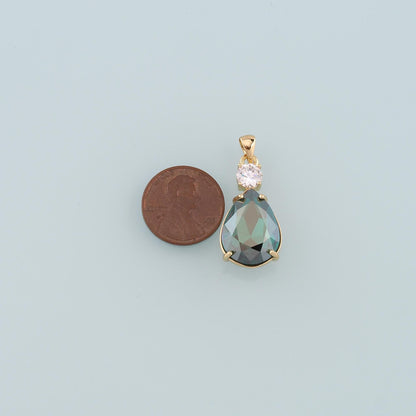 Gold Crystal Charms,18K Gold Filled Teardrop Pendant,Teardrop Crystal Charm Bracelet Necklace for DIY Jewelry Making Supply