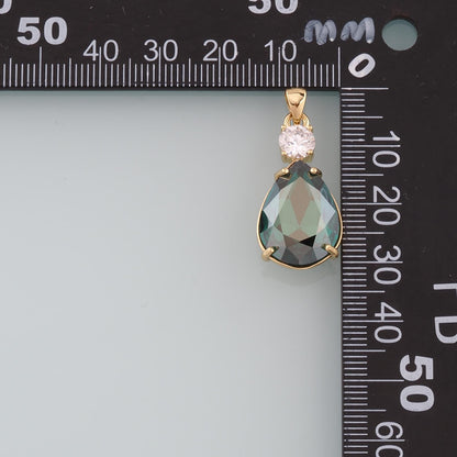 Gold Crystal Charms,18K Gold Filled Teardrop Pendant,Teardrop Crystal Charm Bracelet Necklace for DIY Jewelry Making Supply