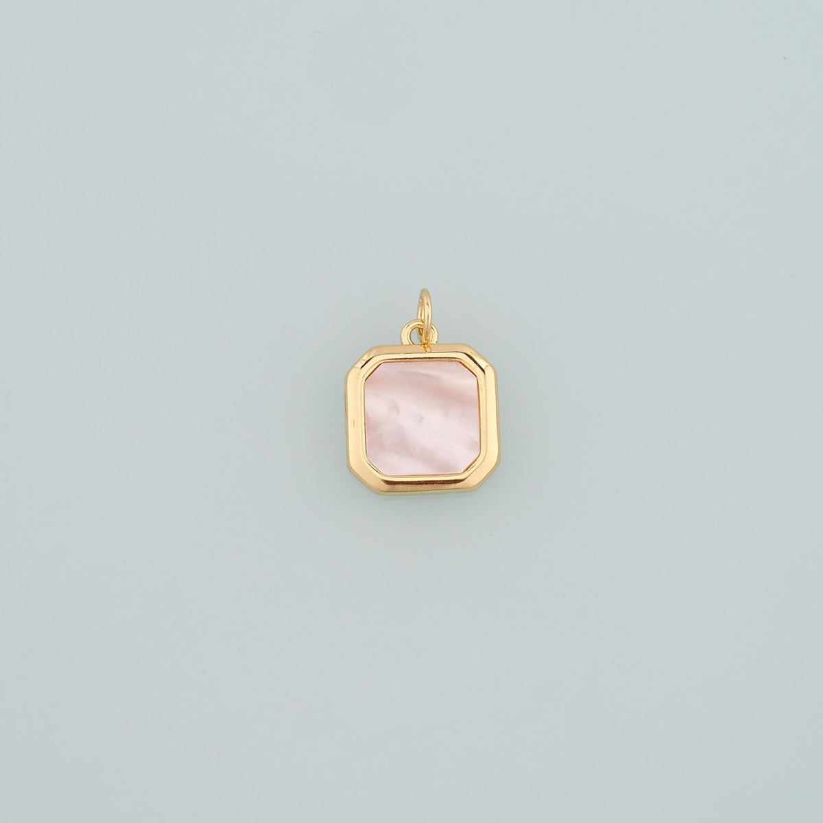 18K Gold Filled Shell Rectangle Pendant,Rectangle Charm Bracelet Necklace for DIY Jewelry Making Supply