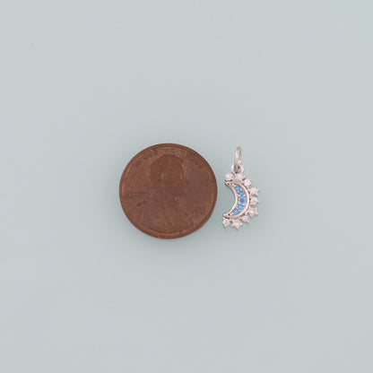 18K Gold Filled Moon CZ Charm Pendant for Jewelry Making
