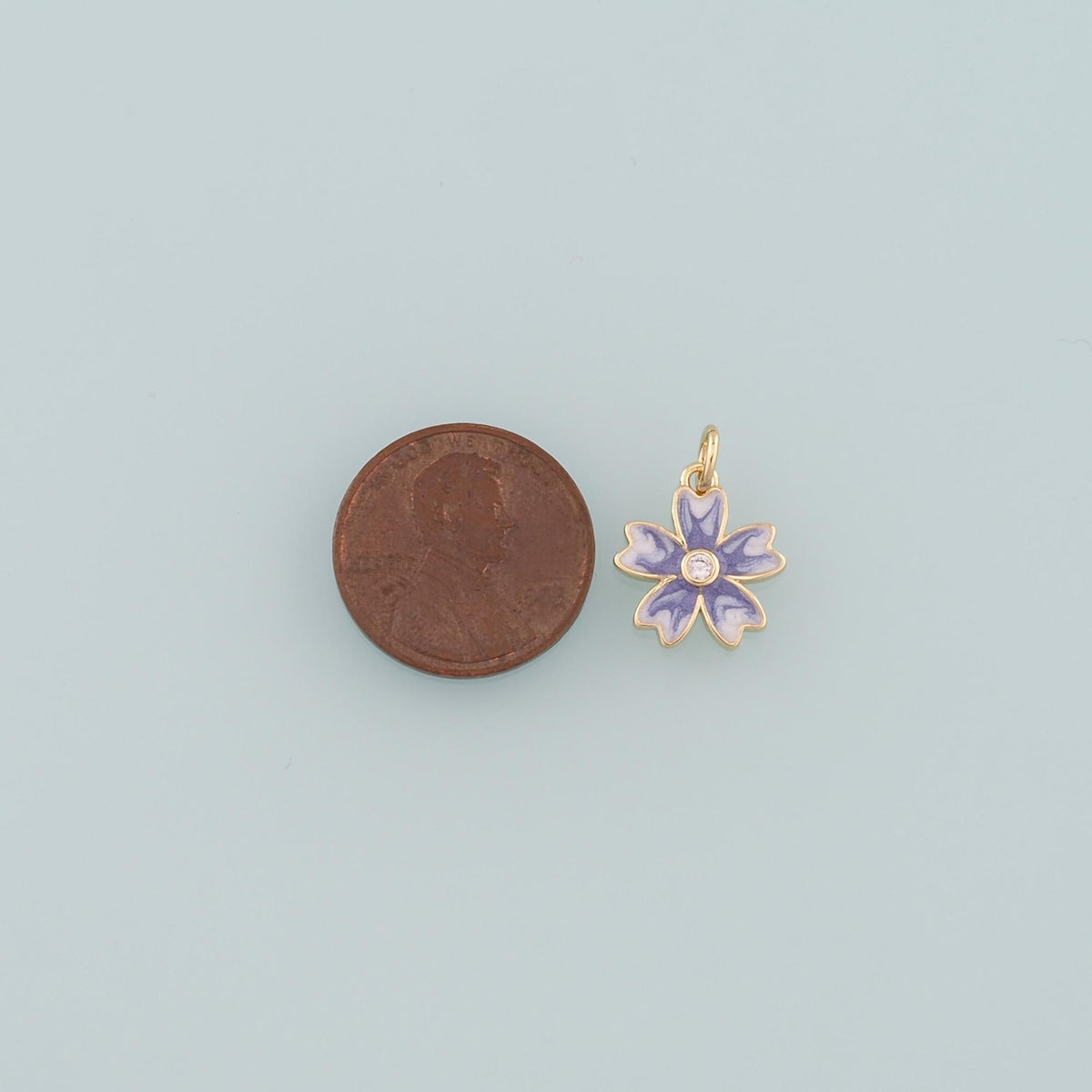 Gold Flower Charms,18K Gold Filled Flower Pendant,Enamel Flower Charm Bracelet Necklace for DIY Jewelry Making Supply