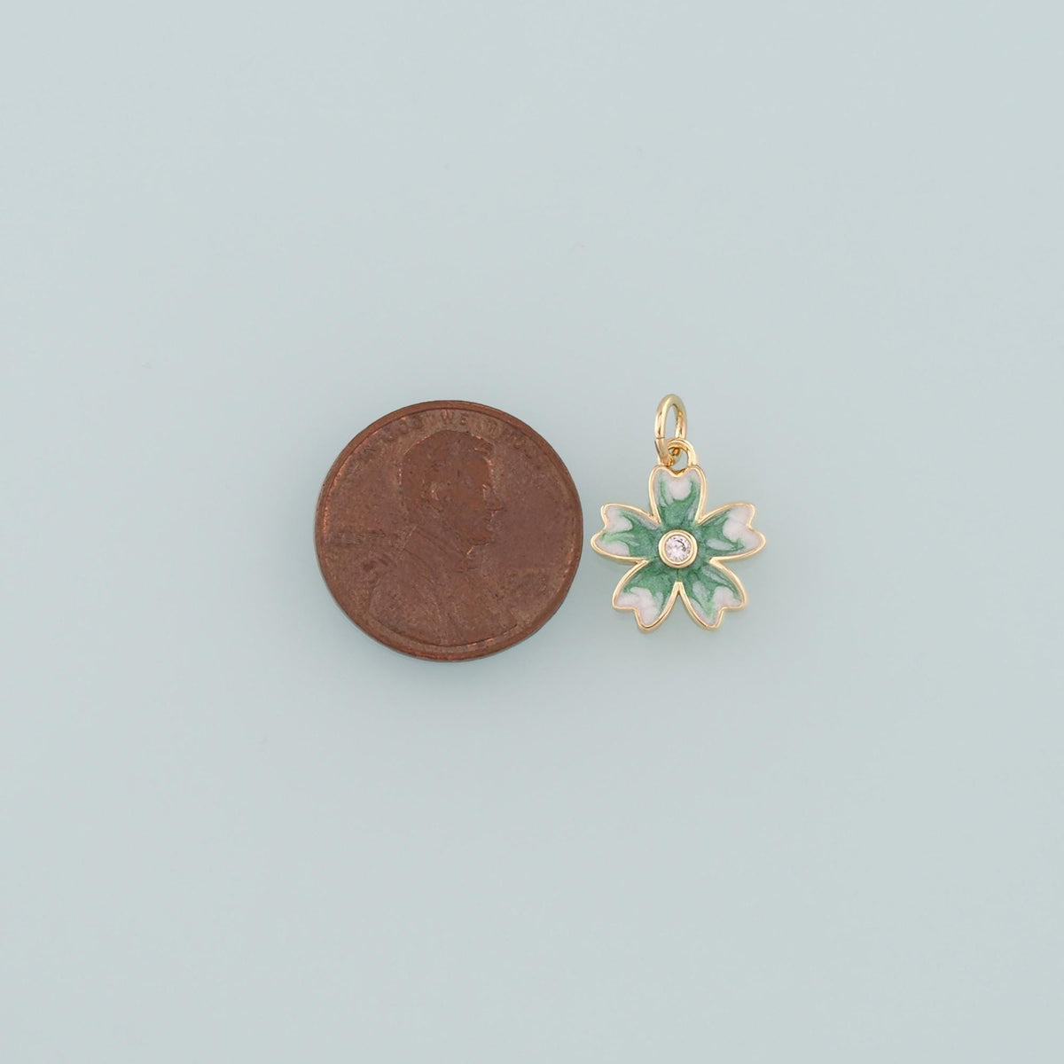 Gold Flower Charms,18K Gold Filled Flower Pendant,Enamel Flower Charm Bracelet Necklace for DIY Jewelry Making Supply