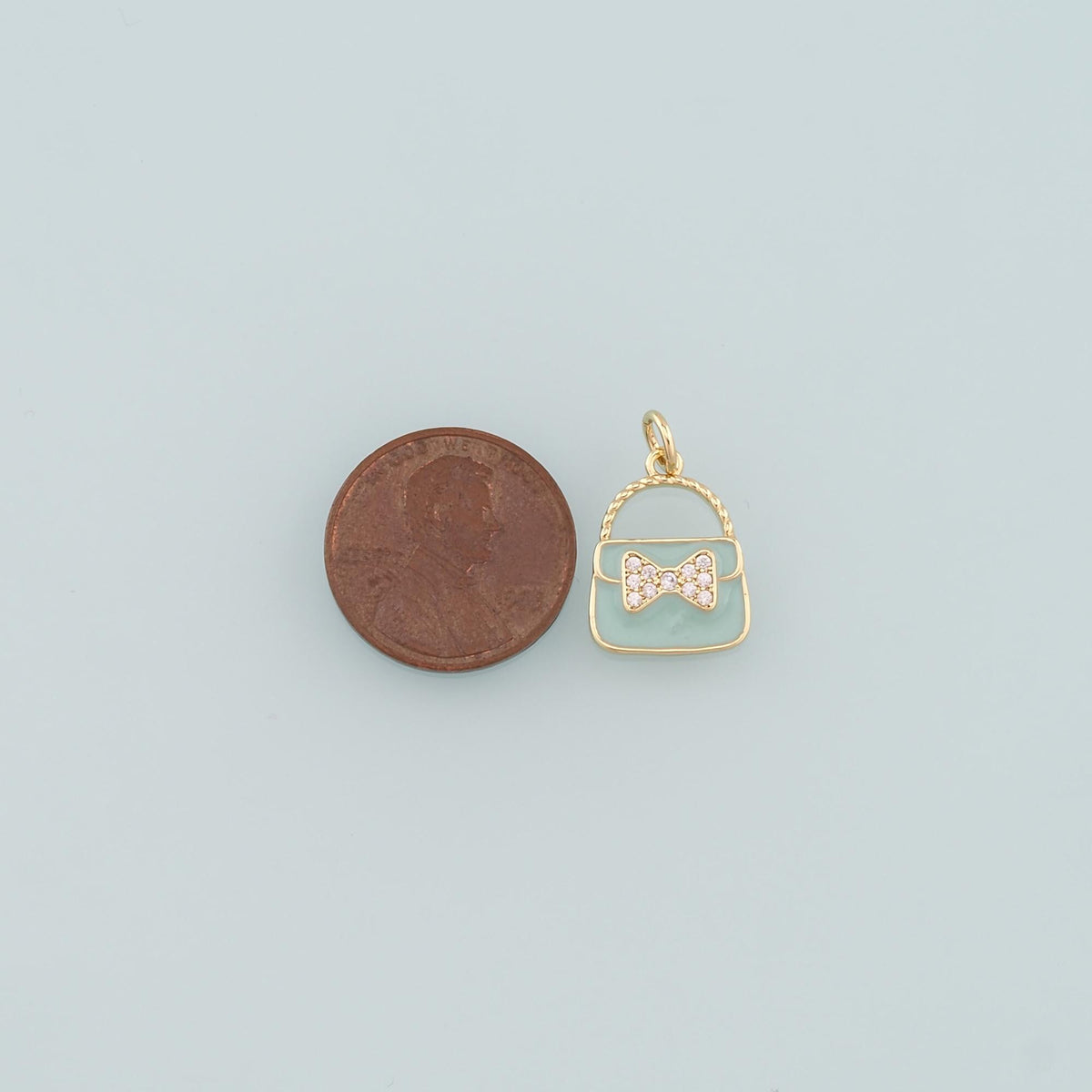 Gold Bag Charms,18K Gold Filled Handbag Pendant,Enamel Handbag Charm Bracelet Necklace for DIY Jewelry Making Supply