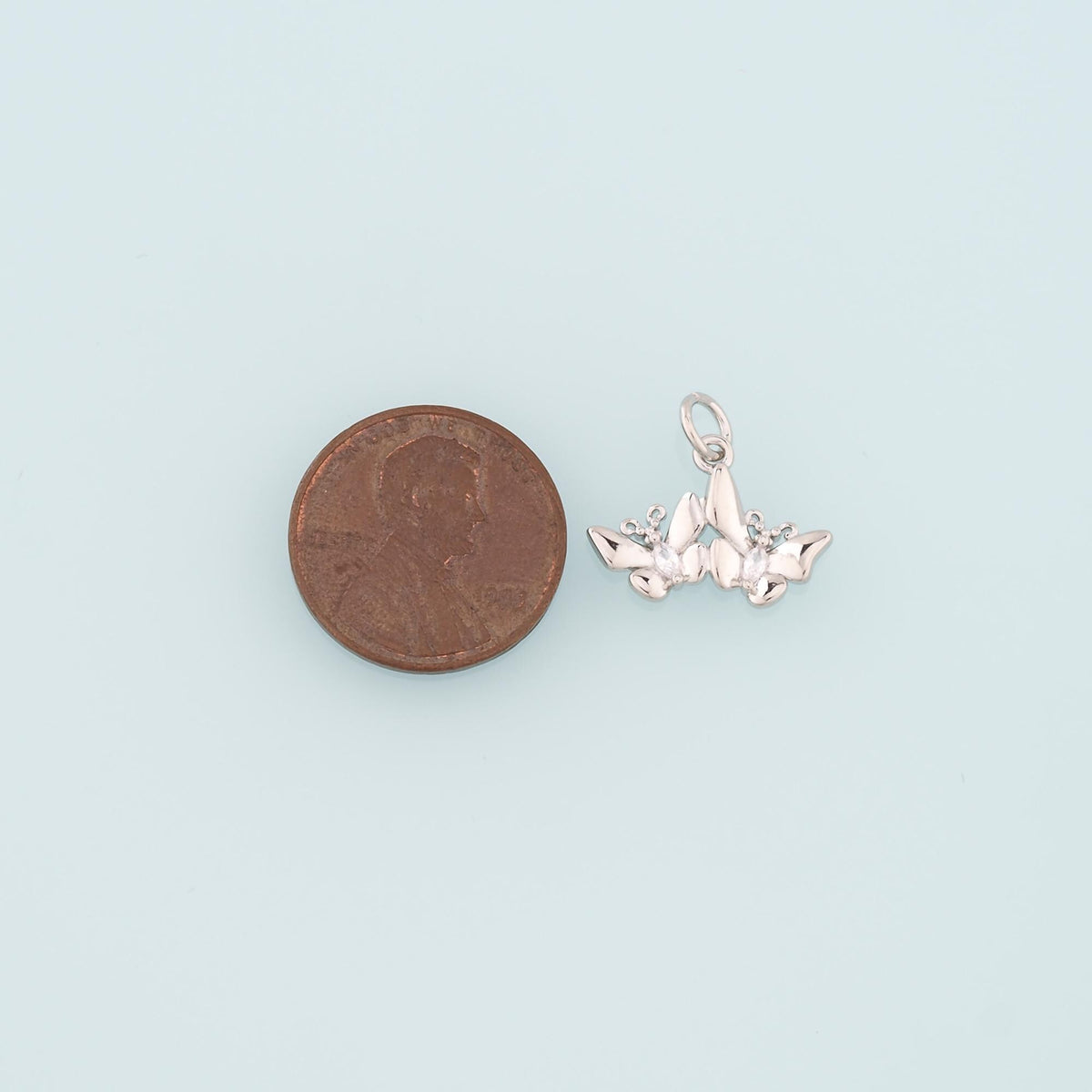 18K Gold Filled Butterfly CZ Charm Pendant for Jewelry Making