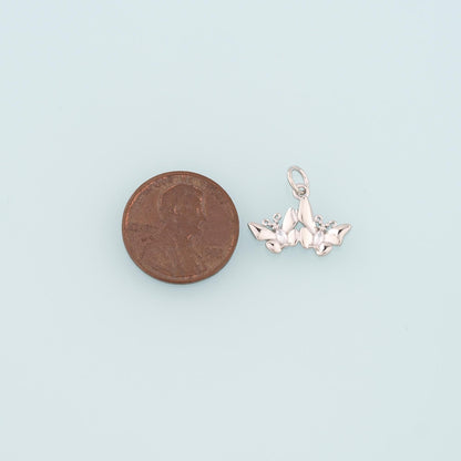18K Gold Filled Butterfly CZ Charm Pendant for Jewelry Making