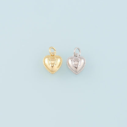 Gold Heart Charms,18K Gold Filled Heart Pendant,Dainty Heart Charm Bracelet Necklace for DIY Jewelry Making Supply