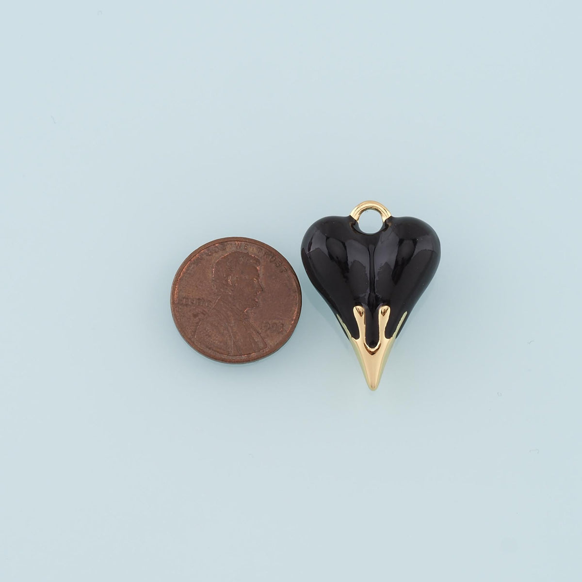 Gold Heart Charms,18K Gold Filled Heart Pendant,Enamel Heart Charm Bracelet Necklace for DIY Jewelry Making Supply