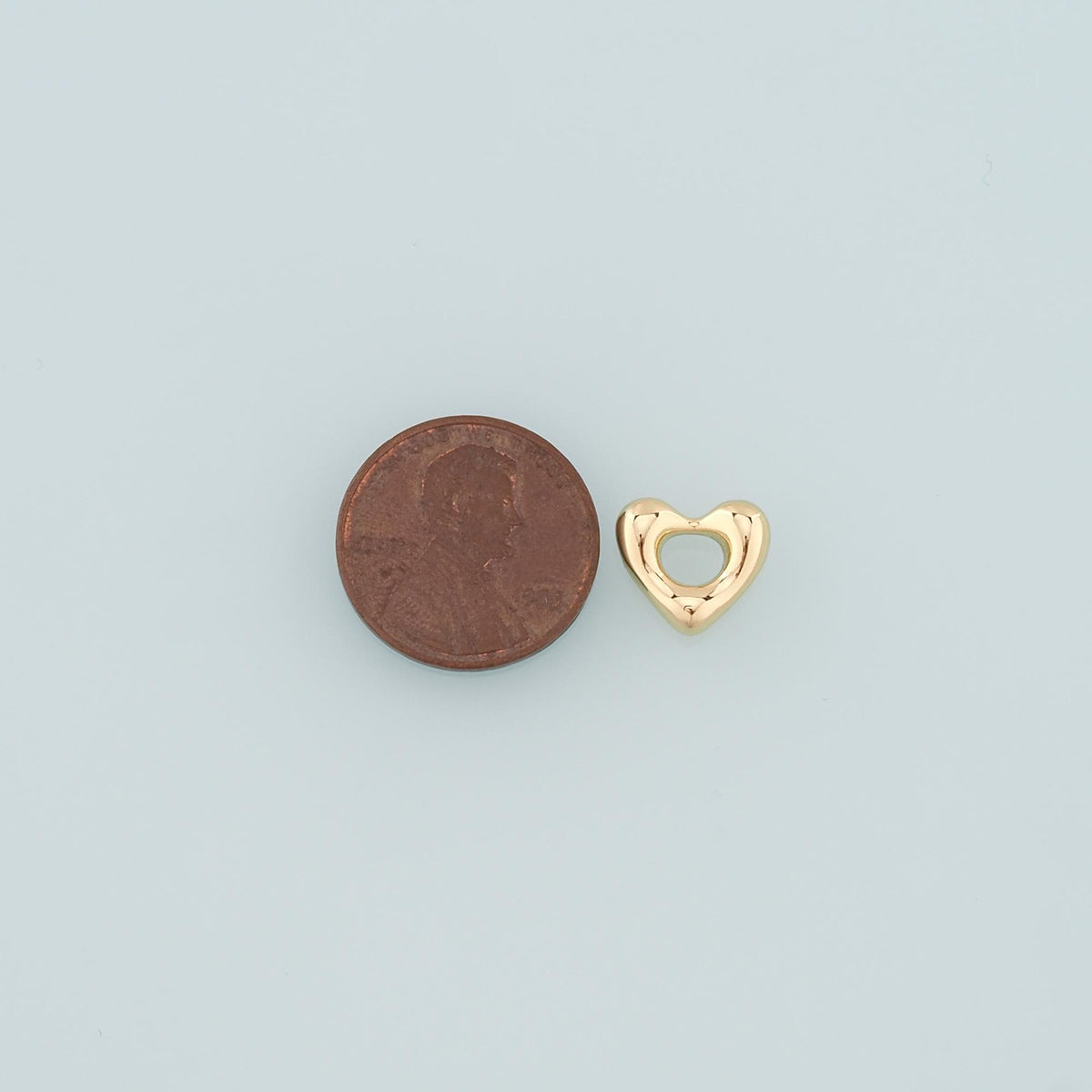 Gold Heart Charms,18K Gold Filled Heart Pendant,Dainty Heart Charm Bracelet Necklace for DIY Jewelry Making Supply