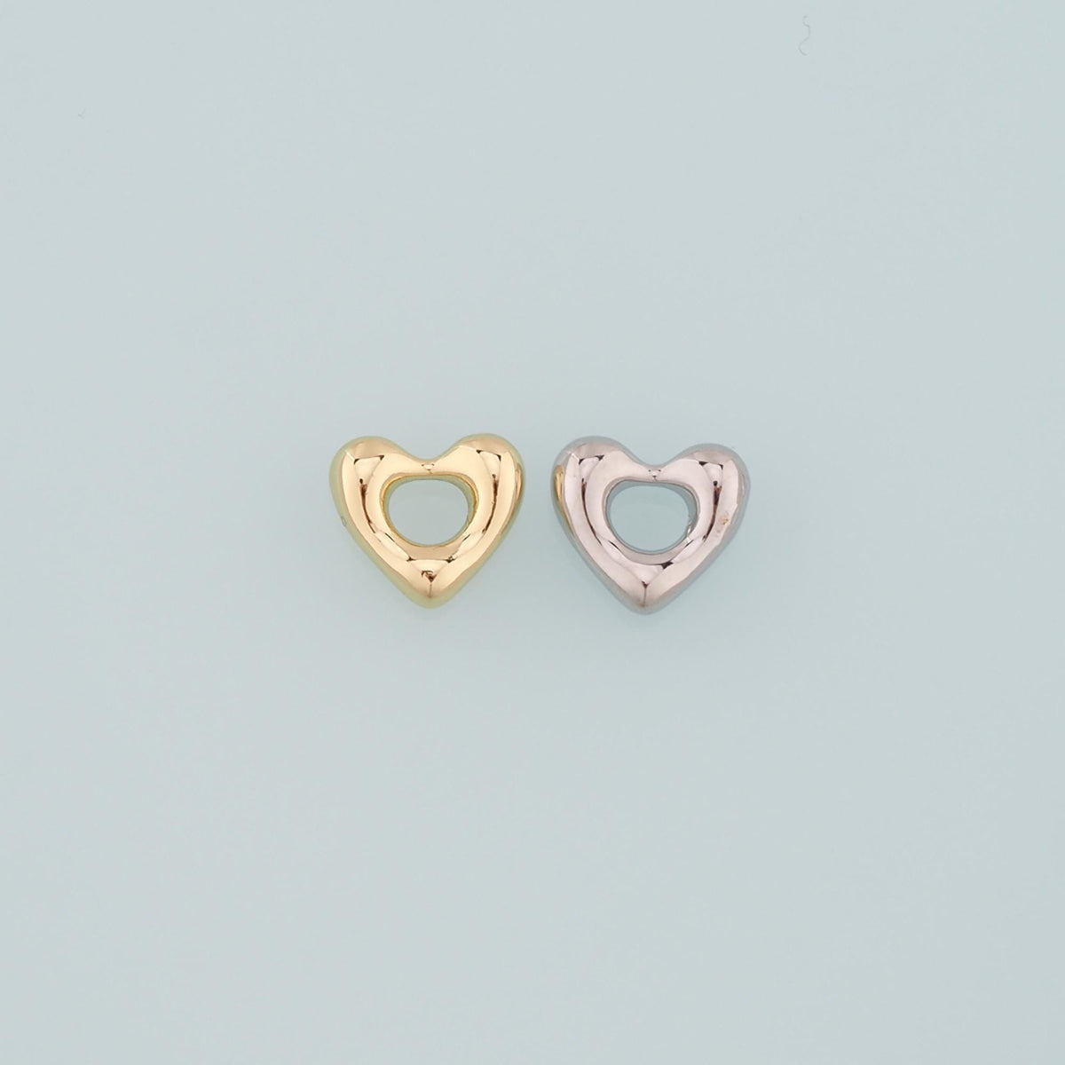Gold Heart Charms,18K Gold Filled Heart Pendant,Dainty Heart Charm Bracelet Necklace for DIY Jewelry Making Supply