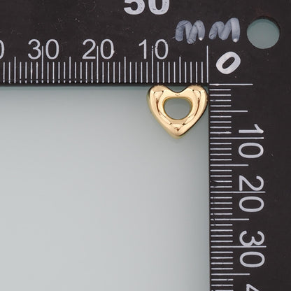 Gold Heart Charms,18K Gold Filled Heart Pendant,Dainty Heart Charm Bracelet Necklace for DIY Jewelry Making Supply