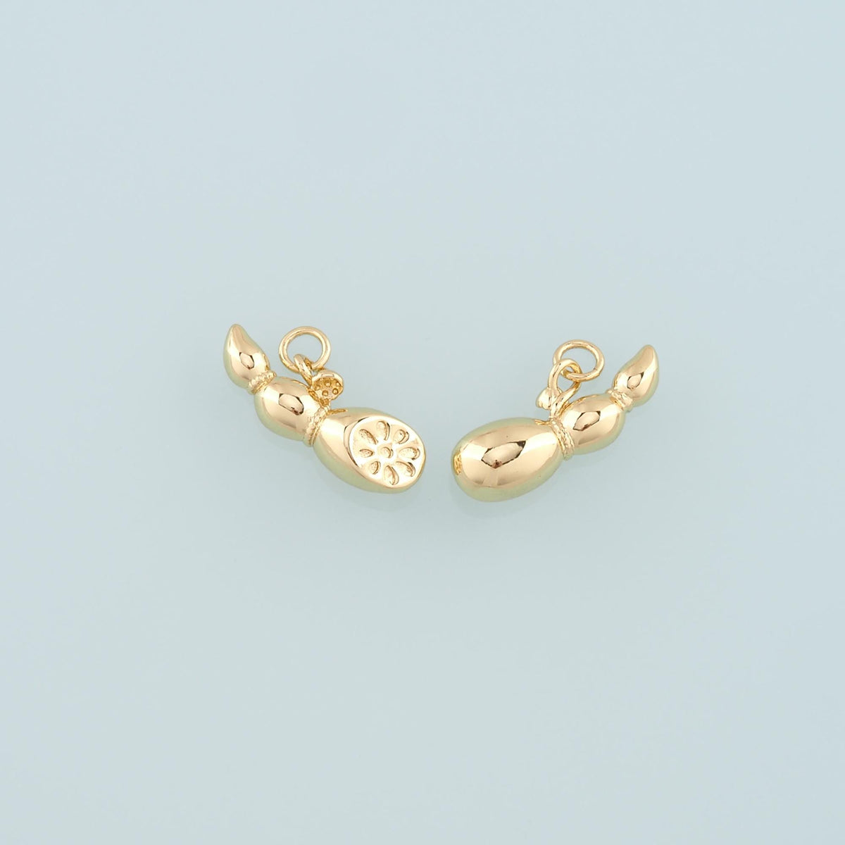 Gold Lotus Root Charms,18K Gold Filled Lotus Root Pendant,Vegetable Charm Bracelet Necklace for DIY Jewelry Making Supply