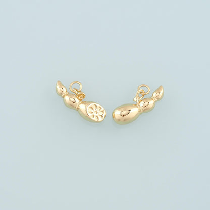 Gold Lotus Root Charms,18K Gold Filled Lotus Root Pendant,Vegetable Charm Bracelet Necklace for DIY Jewelry Making Supply