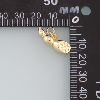 Gold Lotus Root Charms,18K Gold Filled Lotus Root Pendant,Vegetable Charm Bracelet Necklace for DIY Jewelry Making Supply