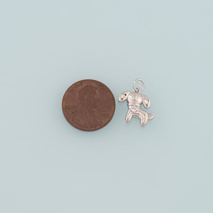 18K Gold Filled Dog CZ Charm Pendant for Jewelry Making