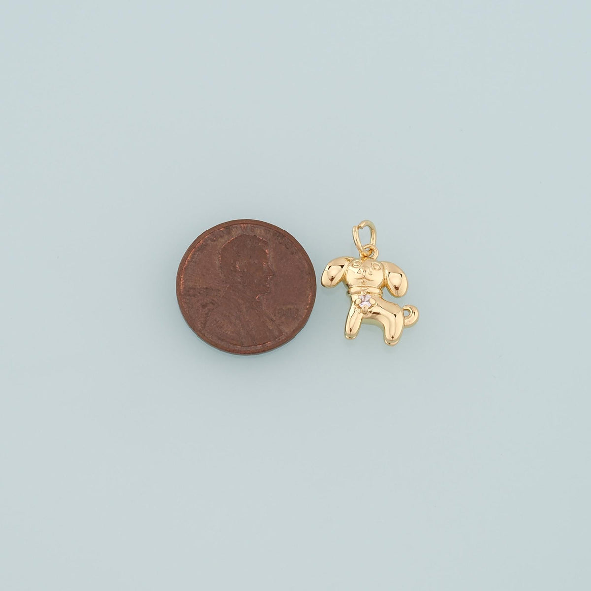 Gold Dog Charms,18K Gold Filled Dog Pendant,CZ Micro Pave Dog Charm Bracelet Necklace for DIY Jewelry Making Supply