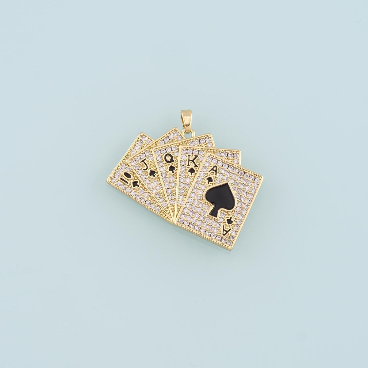 18K Gold Filled Cubic Zirconia Charm Pendant for Jewelry Making