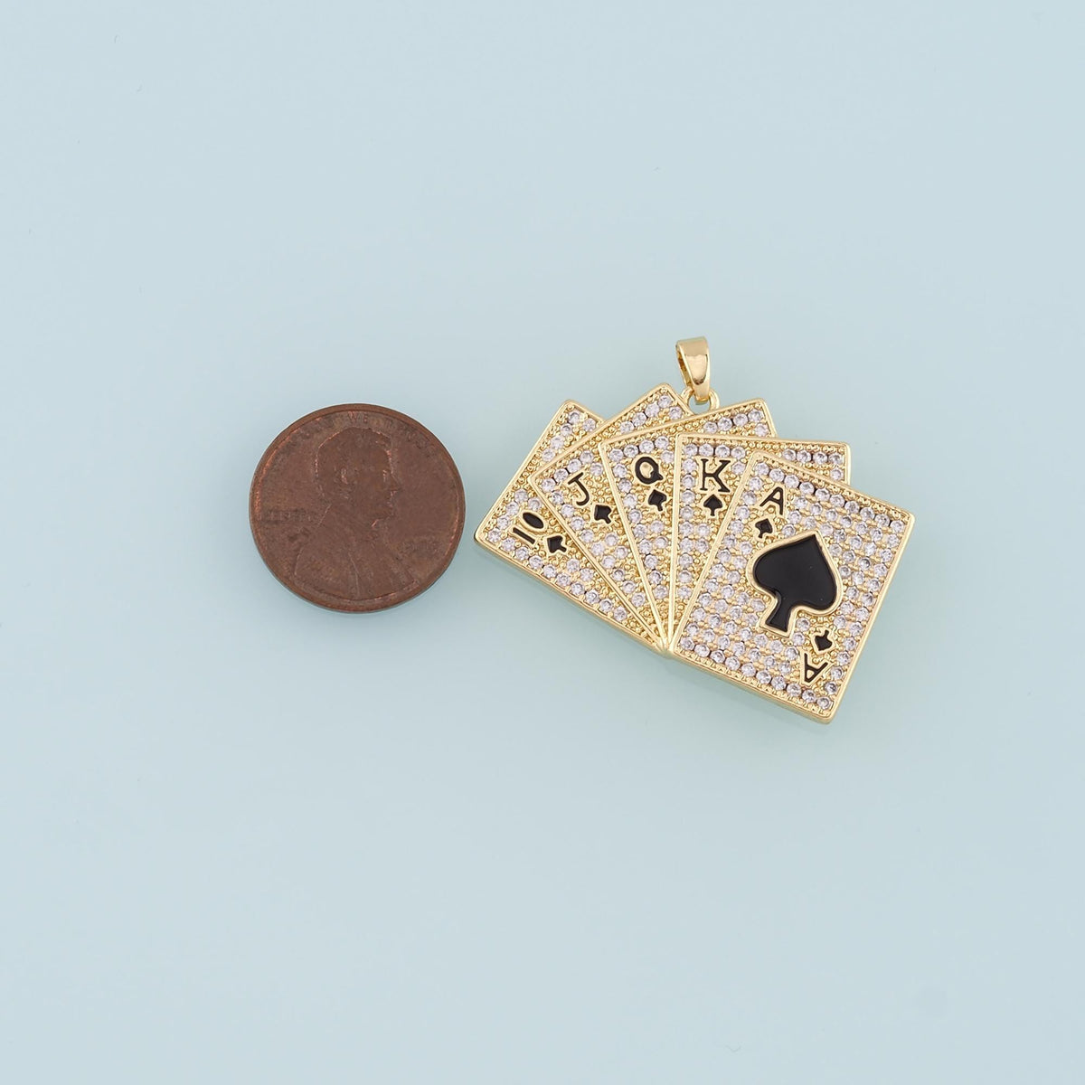 18K Gold Filled Cubic Zirconia Charm Pendant for Jewelry Making