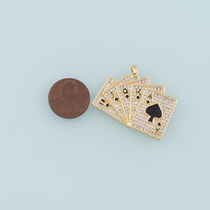 18K Gold Filled Cubic Zirconia Charm Pendant for Jewelry Making