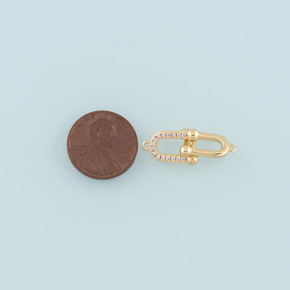 18K Gold Filled Cubic Zirconia Connector for Jewelry Making