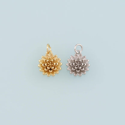 Gold Daisy Charms,18K Gold Filled Daisy Pendant,Daisy Charm Bracelet Necklace for DIY Jewelry Making Supply