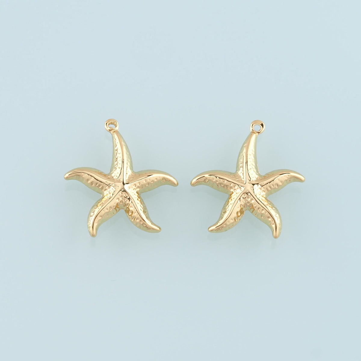 Gold Big Starfish Charms,18K Gold Filled Sea star Pendant,Starfish Charm Bracelet Necklace for DIY Jewelry Making Supply