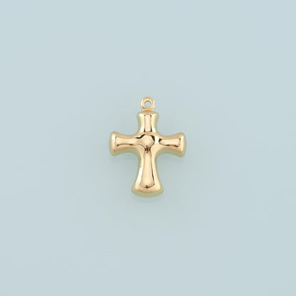 18K Gold Filled Cross Charm Pendant for Jewelry Making
