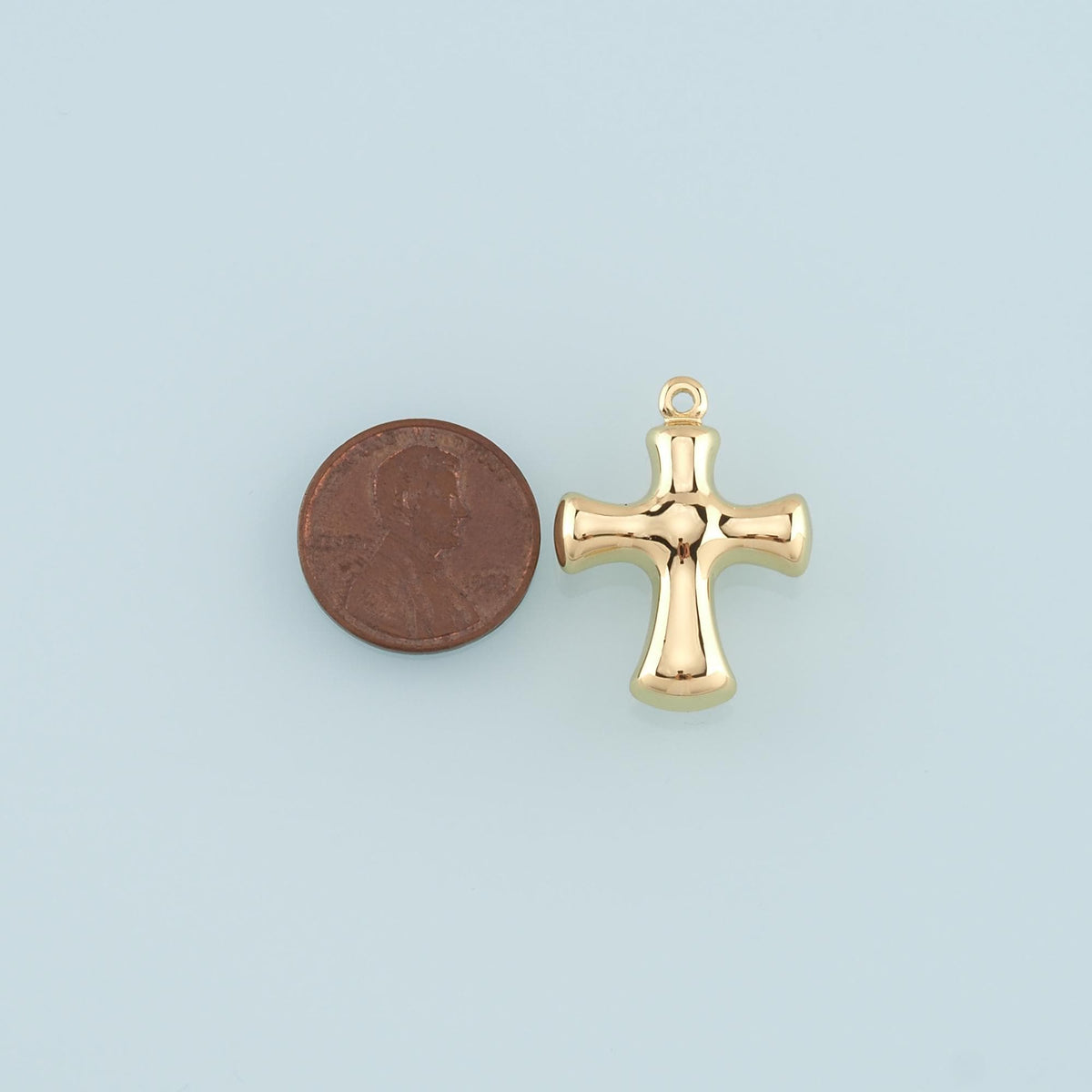 Gold Cross Charms,18K Gold Filled Cross Pendant,Religion Charm Bracelet Necklace for DIY Jewelry Making Supply