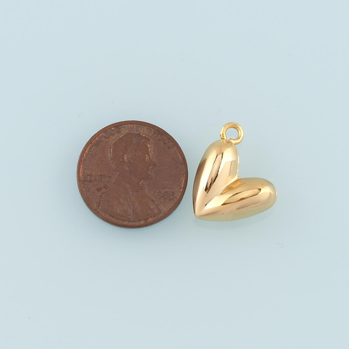Gold Heart Charms,18K Gold Filled Heart Pendant,Heart Charm Bracelet Necklace for DIY Jewelry Making Supply
