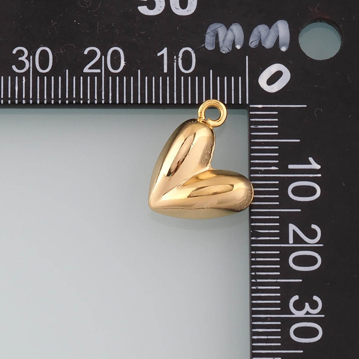 Gold Heart Charms,18K Gold Filled Heart Pendant,Heart Charm Bracelet Necklace for DIY Jewelry Making Supply