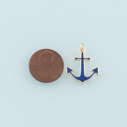 18K Gold Filled Enamel Charm Pendant for Jewelry Making
