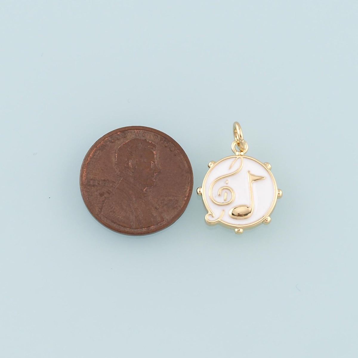 Gold Music Charms,18K Gold Filled Music Pendant,Enamel Note Charm Bracelet Necklace for DIY Jewelry Making Supply