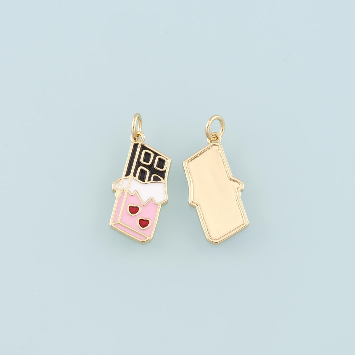 18K Gold Filled Enamel Charm Pendant for Jewelry Making