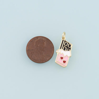 18K Gold Filled Enamel Charm Pendant for Jewelry Making