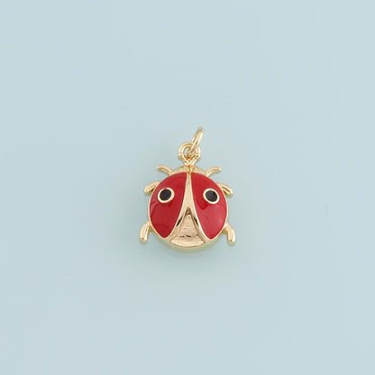 18K Gold Filled Bee Enamel Charm Pendant for Jewelry Making