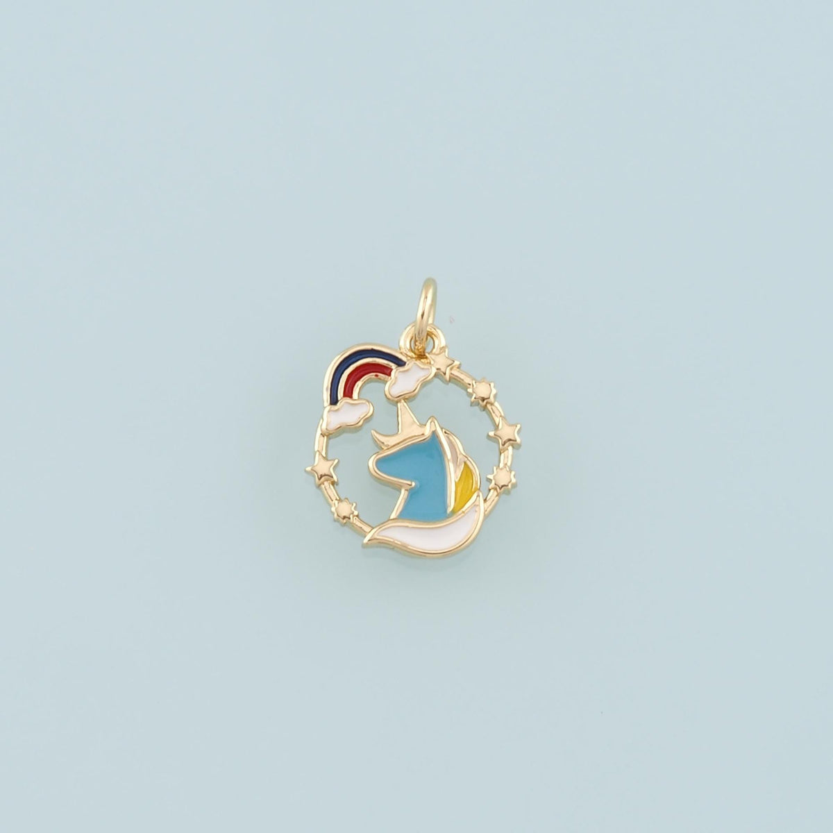 18K Gold Filled Hand Enamel Charm Pendant for Jewelry Making